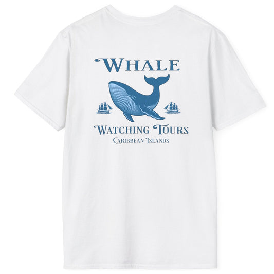 Whale Watching Tours Unisex Softstyle T-Shirt by Caribbean Rays