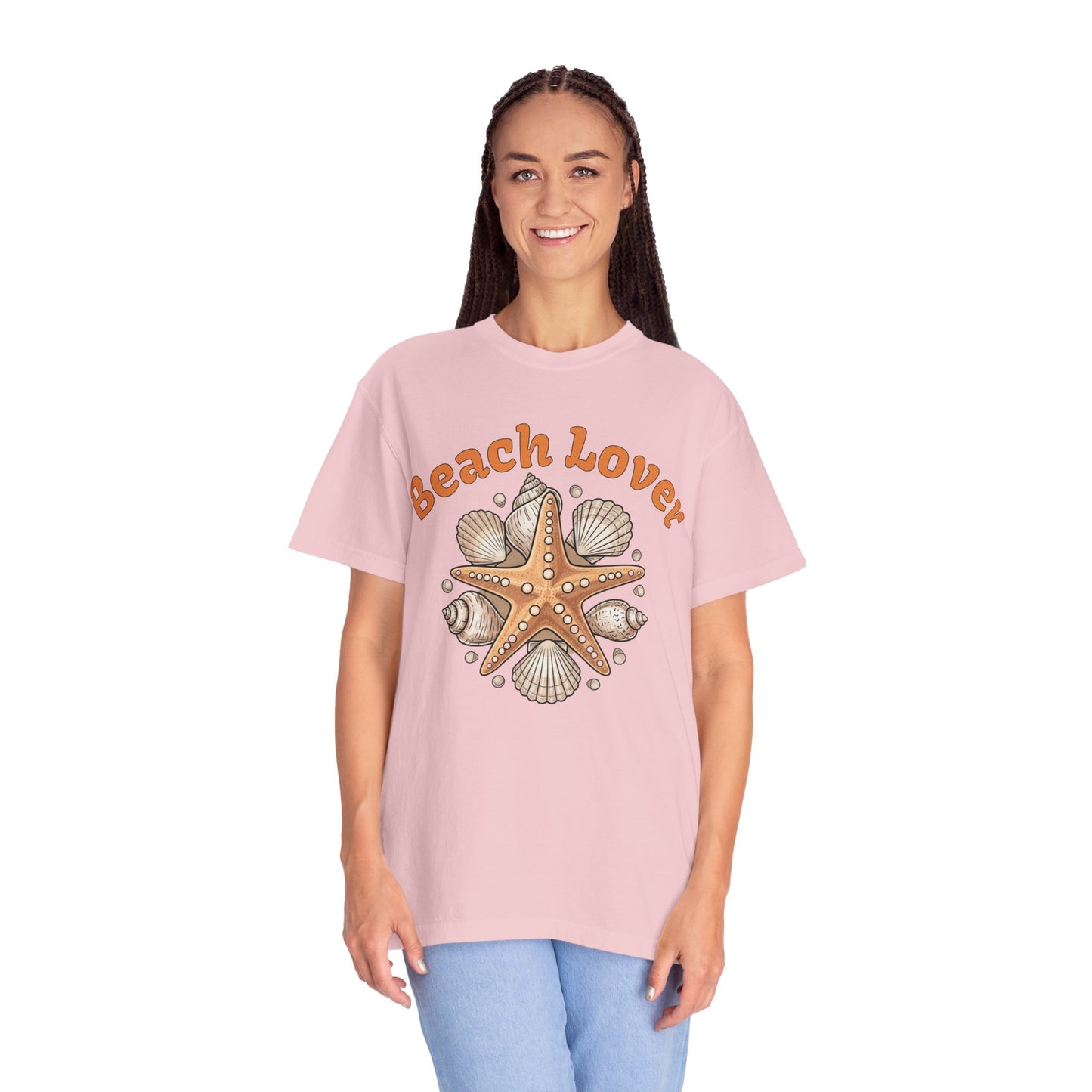 Beach Lover T-Shirt — Seashell & Starfish Graphic Tee