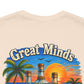 "Great Minds Drink A Like" Tropical Beach Liquor Graphic Tee