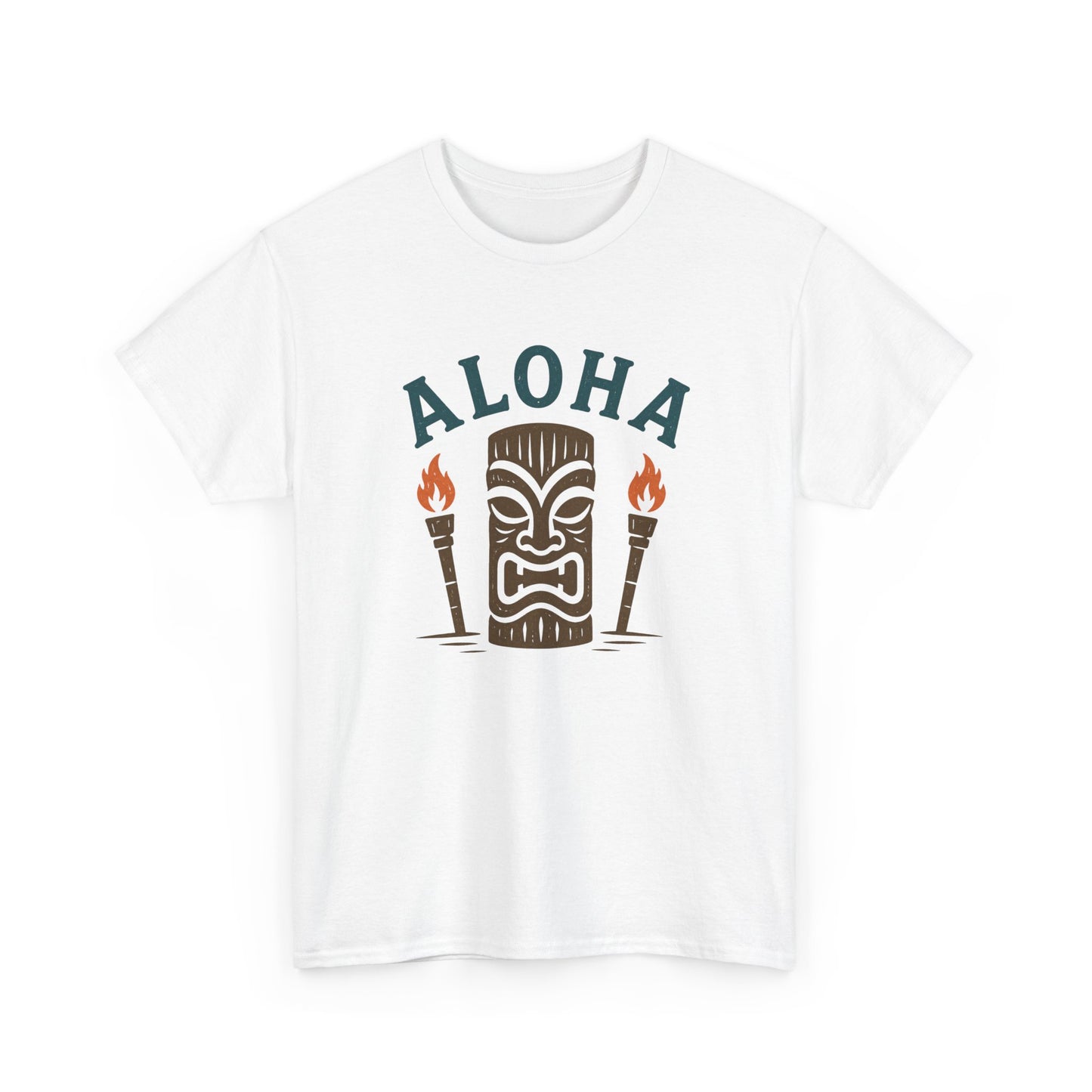 Aloha Tiki Tribal Tee with Torches- Tiki T-Shirt