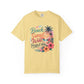 Beach Sunset Wine T-Shirt — "Beach, Sunset, Wine, Perfect Day" Tropical Graphic Tee