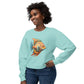 Beach Club Vibrant Fish Art Unisex Lightweight Crewneck Sweatshirt