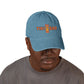 Tiki Bar Embroidered Hat — Vintage Tiki Totem Denim Baseball Cap