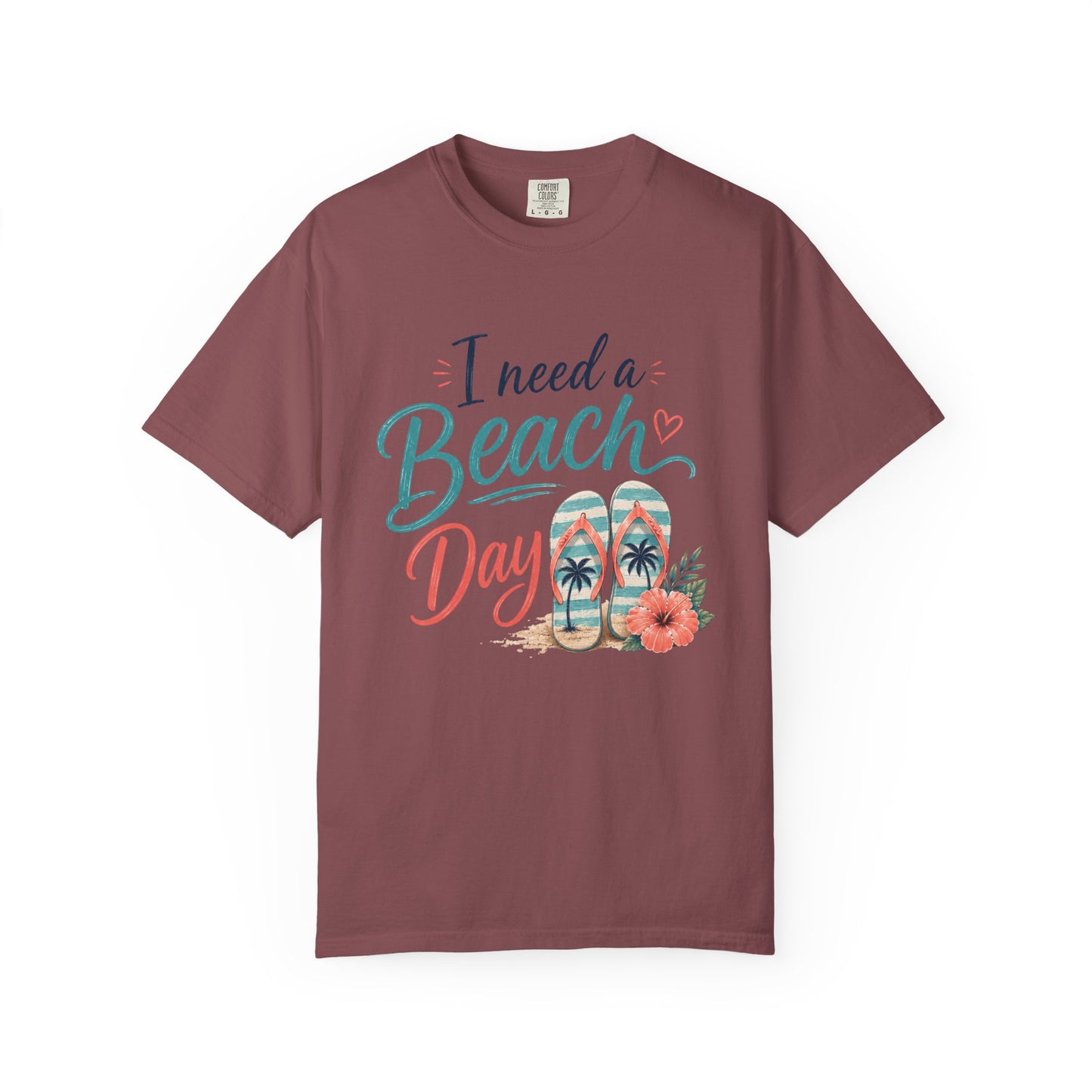 I Need a Beach Day T-Shirt – Women’s Summer Flip Flop Tropical Tee