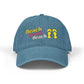 Blue cap with 'Beach' text and flip-flop design on a white background