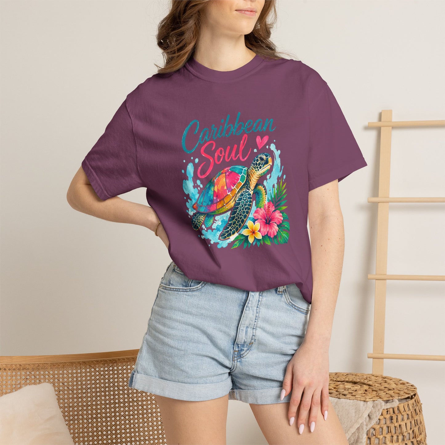 Caribbean Soul T-Shirt — Sea Turtle Floral Tropical Tee