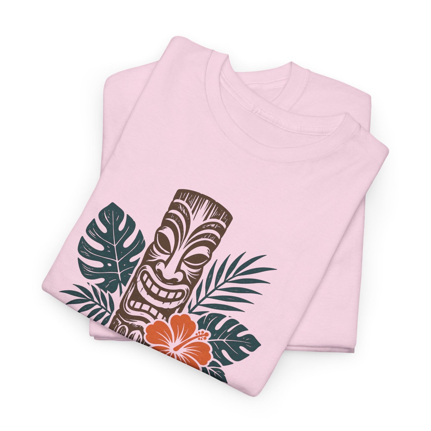 Island State of Mind T-Shirt — Tropical Tiki Tee with Hibiscus & Palm Leaves
