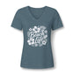 Beach Life V-Neck Tee — Women's Tropical Hibiscus Graphic