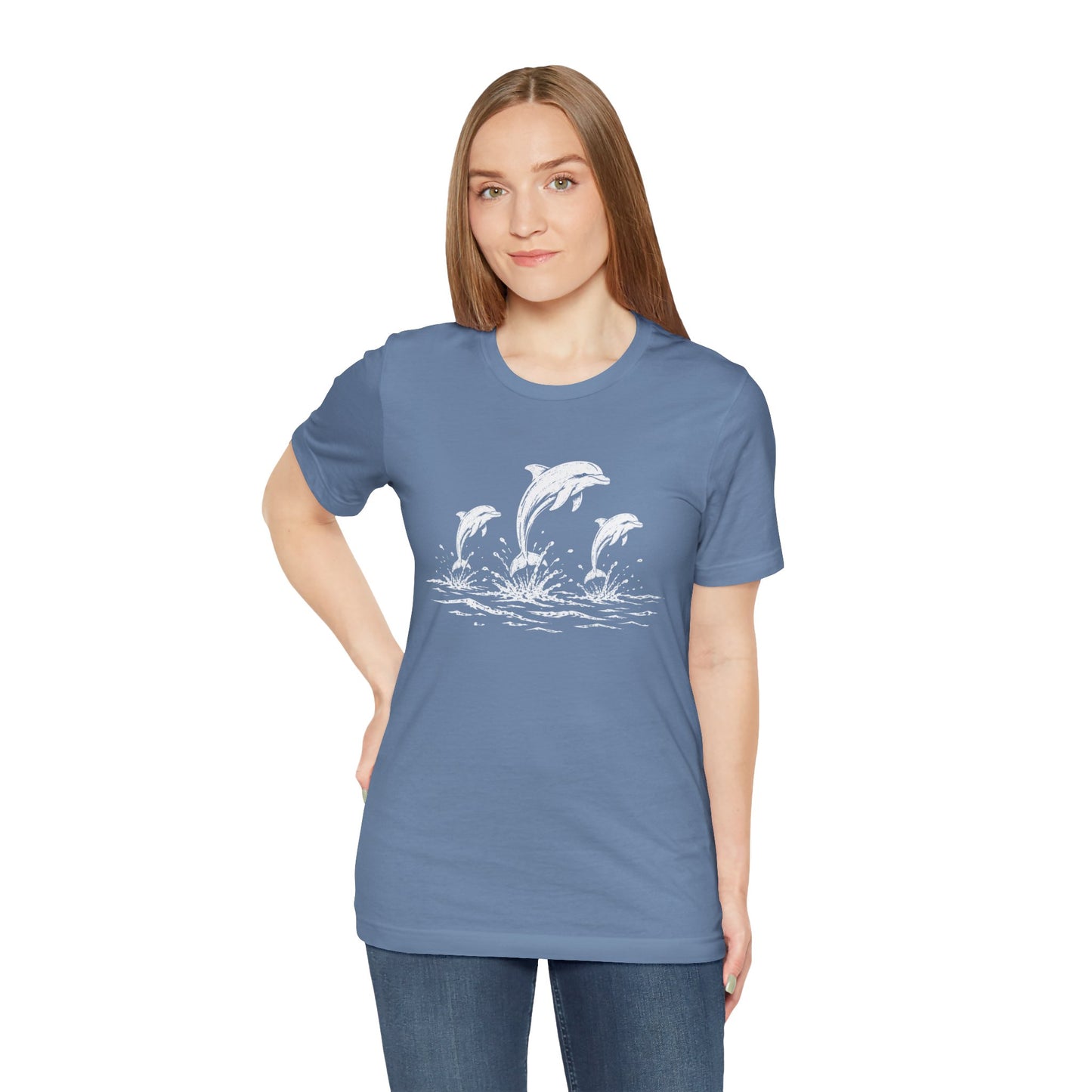 Dolphin Trio Tee — Playful Ocean Graphic T-Shirt