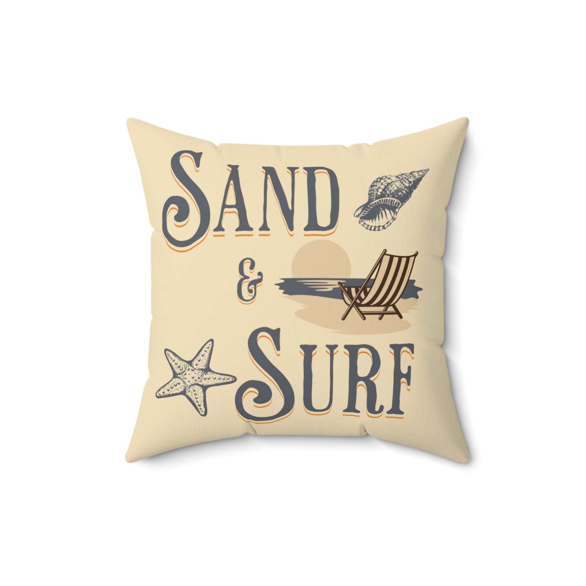 Tan Sand & Surf Spun Polyester Square Pillow at Caribbean Rays