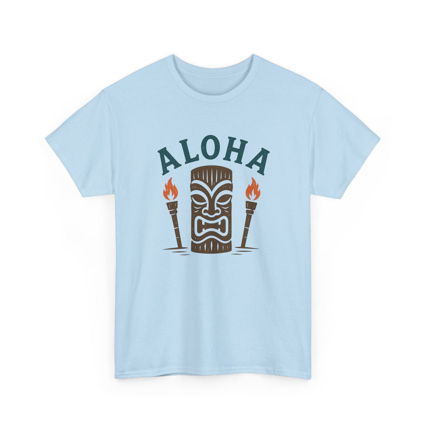 Aloha Tiki Tribal Tee with Torches- Tiki T-Shirt