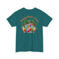 Teal t-shirt with 'Happy Hour Time' graphic on a white background