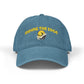 Blue cap with 'Riding the Edge' text and graphic on a white background