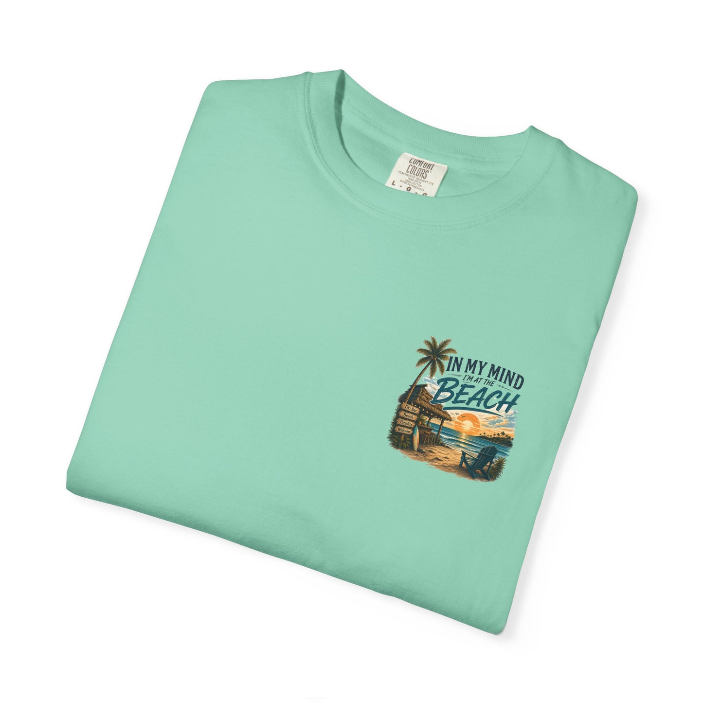 Beach Sunset T-Shirt — "In My Mind I'm at the Beach" Vintage Coastal Tee