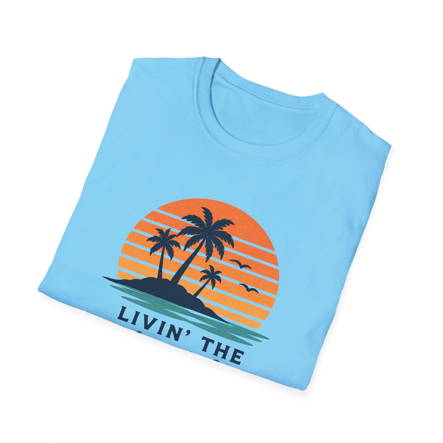 Island Life T-Shirt — "Livin' The Island Life" Retro Palm Sunset Tee
