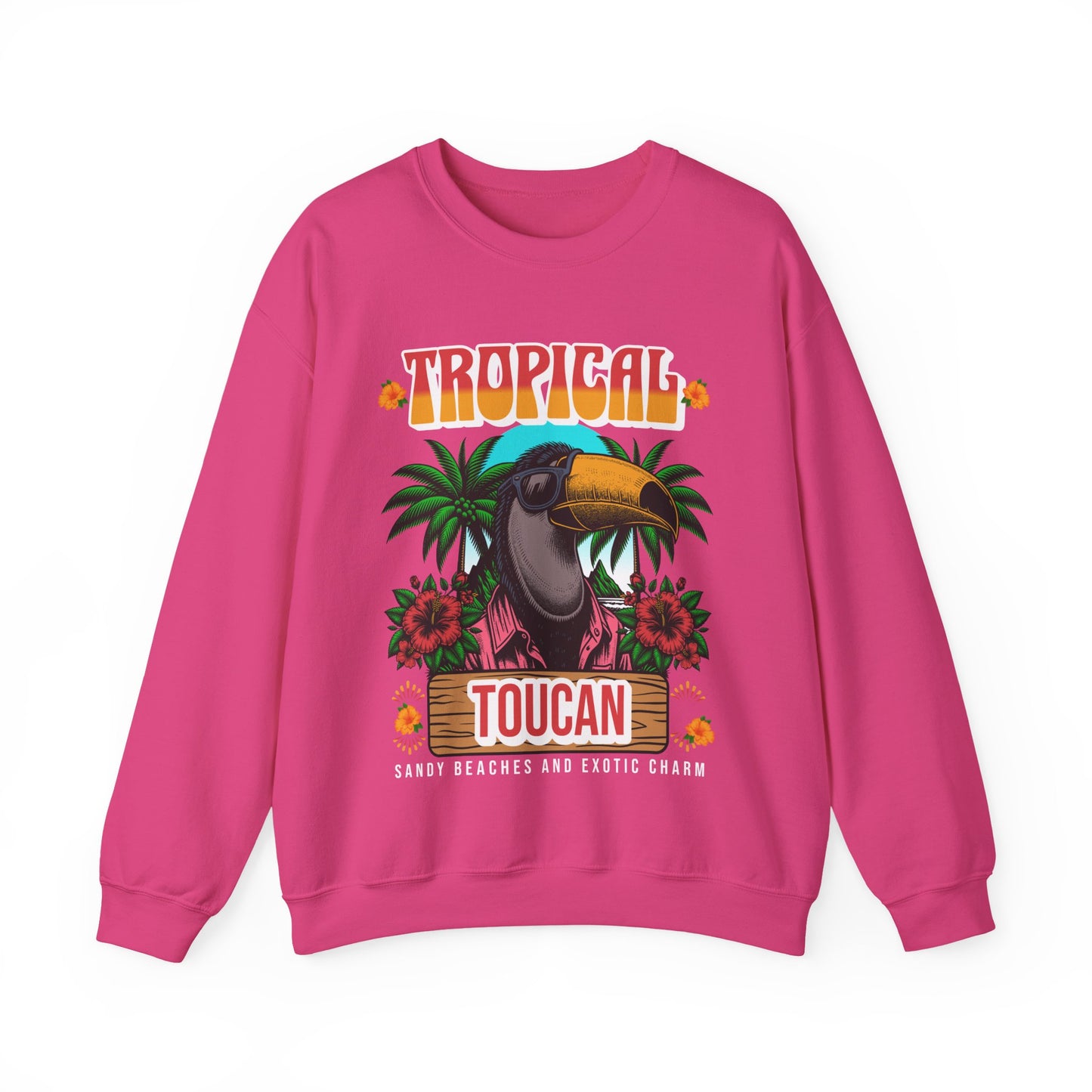 Tropical Toucan Crewneck Sweatshirt – Unisex Heavy Blend