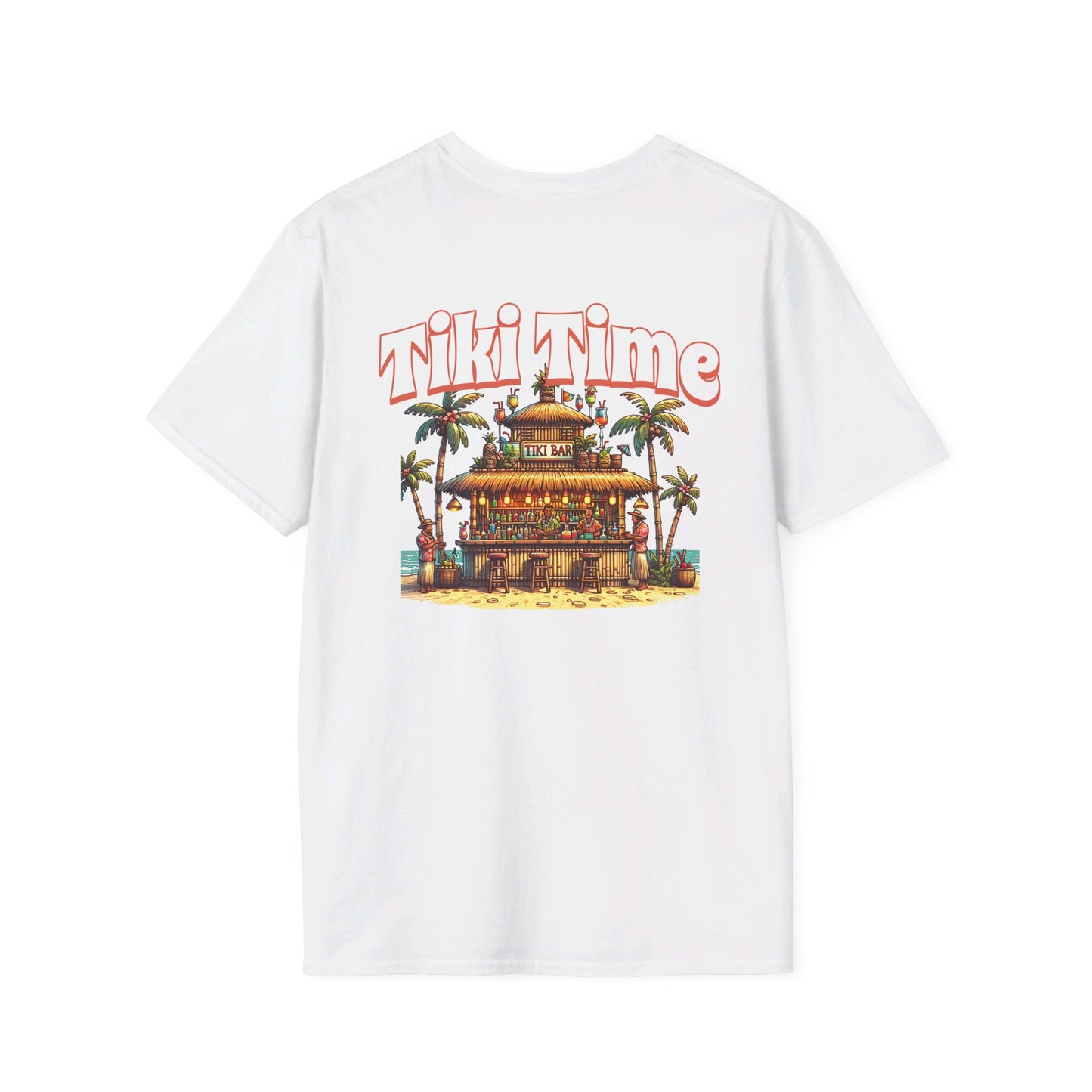 Tiki Time Bar Unisex Softstyle T-Shirt at Caribbean Rays