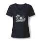 Sunset Palm V-Neck Tee – Women’s Beach Sunset Graphic Shirt