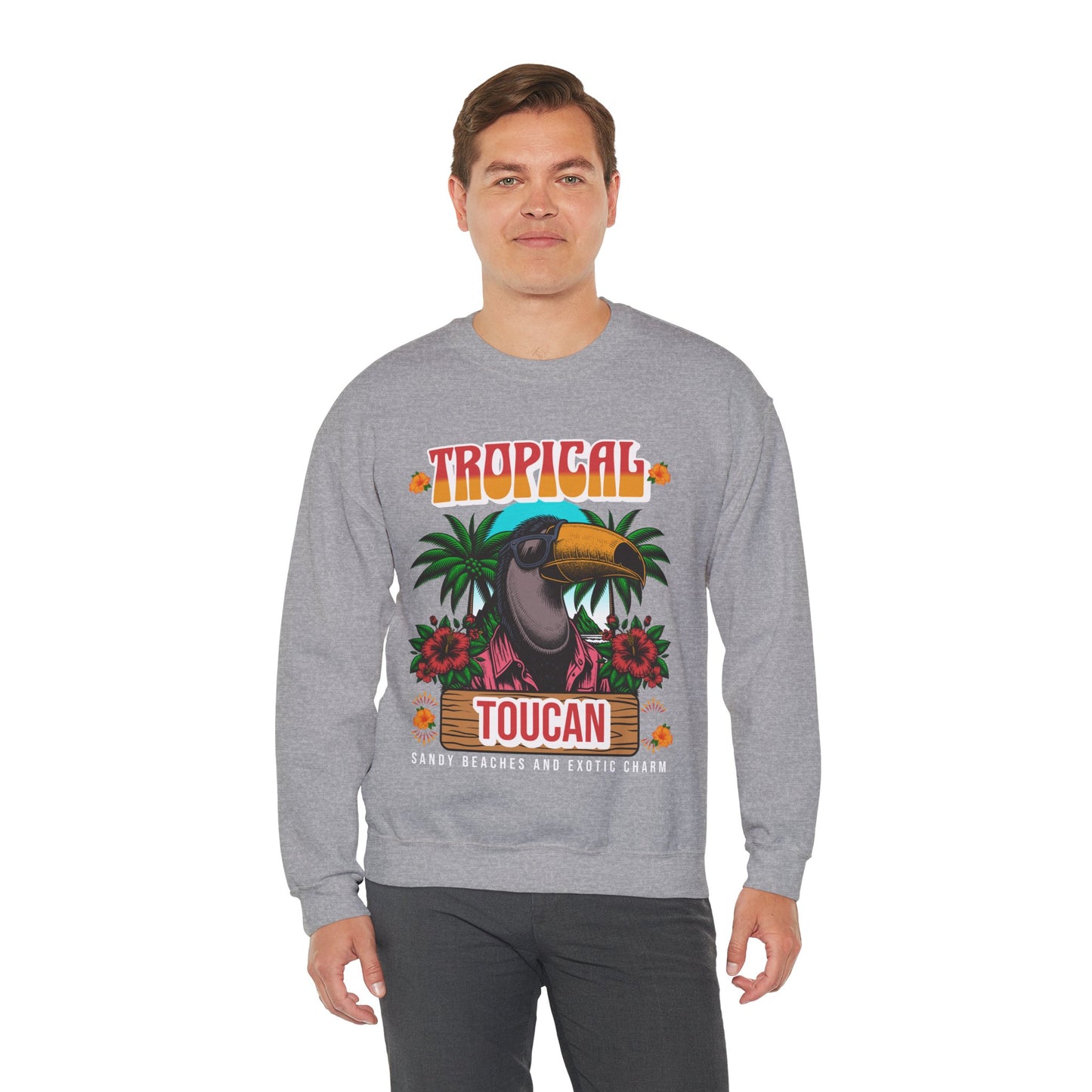 Tropical Toucan Crewneck Sweatshirt – Unisex Heavy Blend