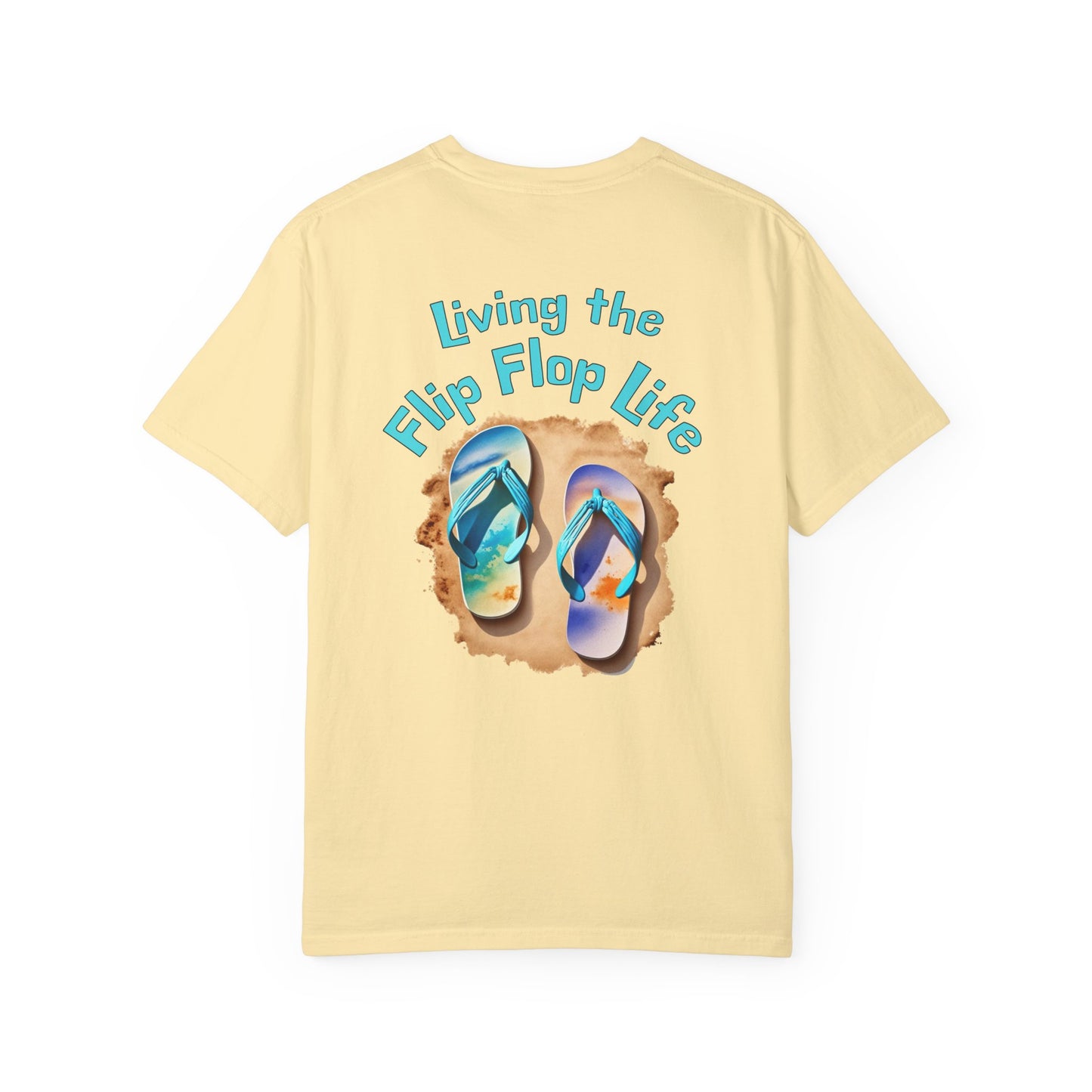 Resort Collection Living the Flip Flop Life Unisex Garment-Dyed T-shirt -Caribbean Rays