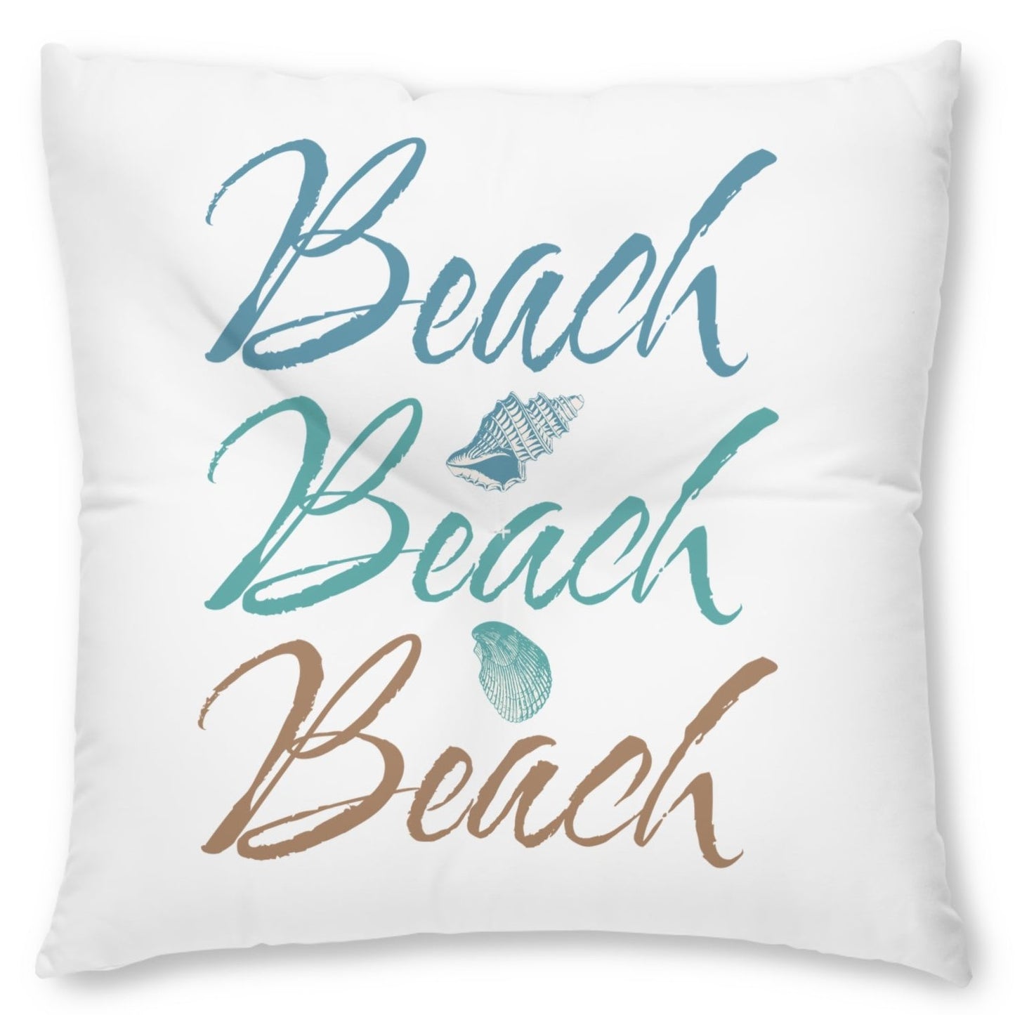 Beach Beach Beach Tufted Floor Pillow, Square