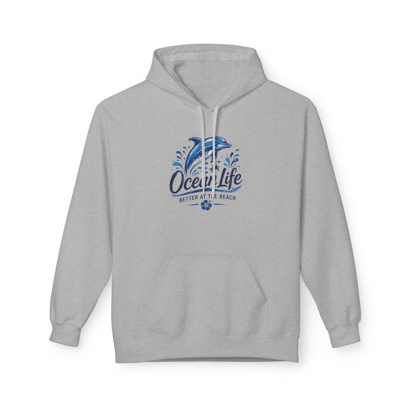 Ocean Life Hoodie - Beach Vibes Dolphin Surf Graphic