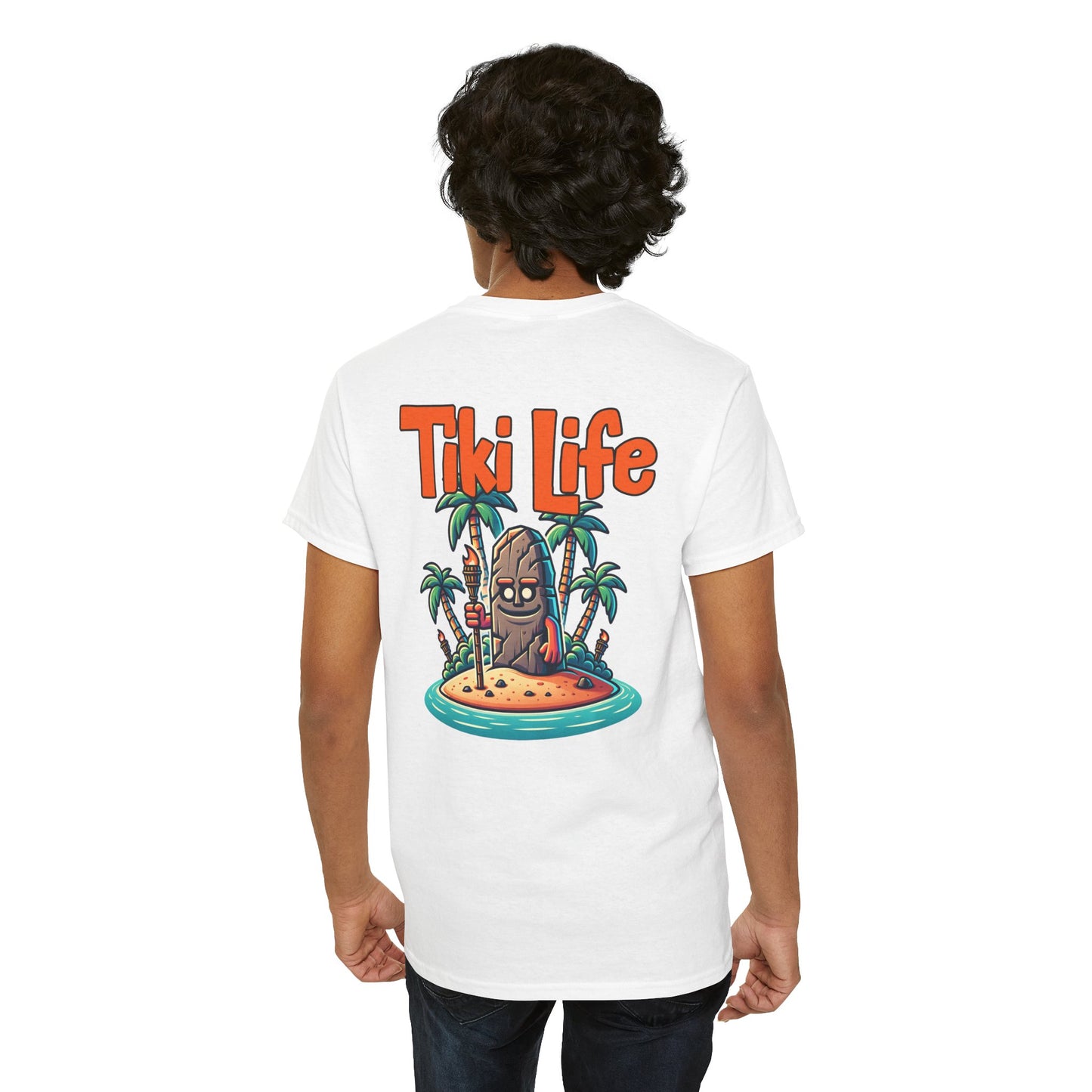 Tiki Life Island Tee - Unisex Heavy Cotton T-Shirt