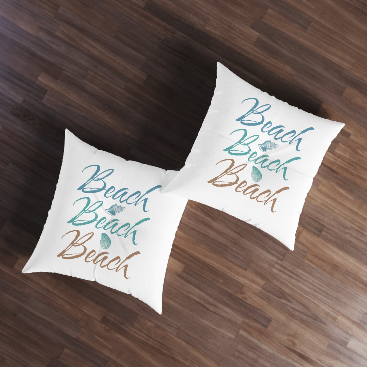 Beach Beach Beach Tufted Floor Pillow, Square