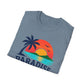 Paradise Found T‑Shirt — Retro Sunset Palm Beach Tee