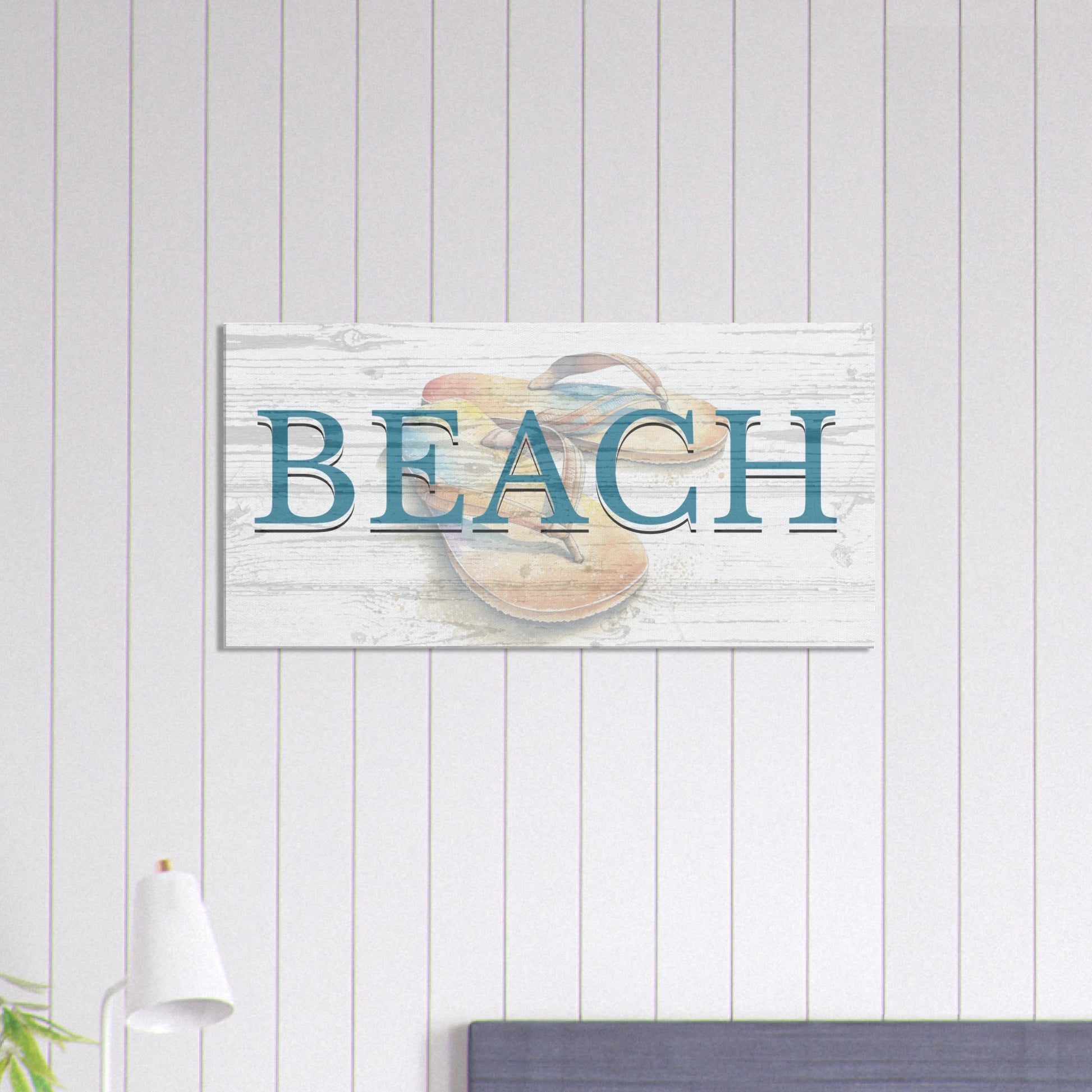   Beach Flip Flop Canvas Wall Prints on- Caribbean Rays
