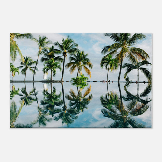  Palm Tree Reflections Canvas Wall Print by Caribbean Rays