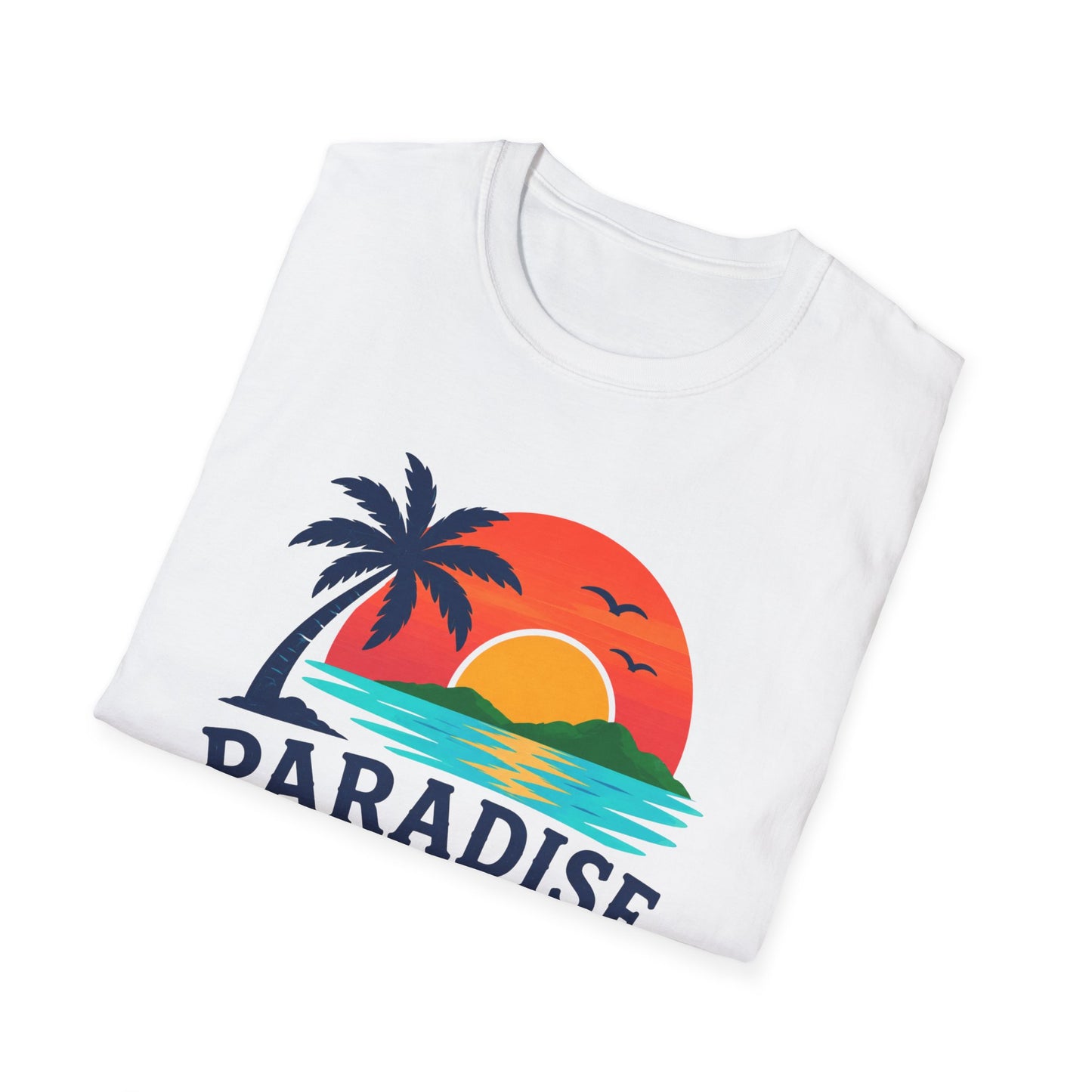 Paradise Found T‑Shirt — Retro Sunset Palm Beach Tee