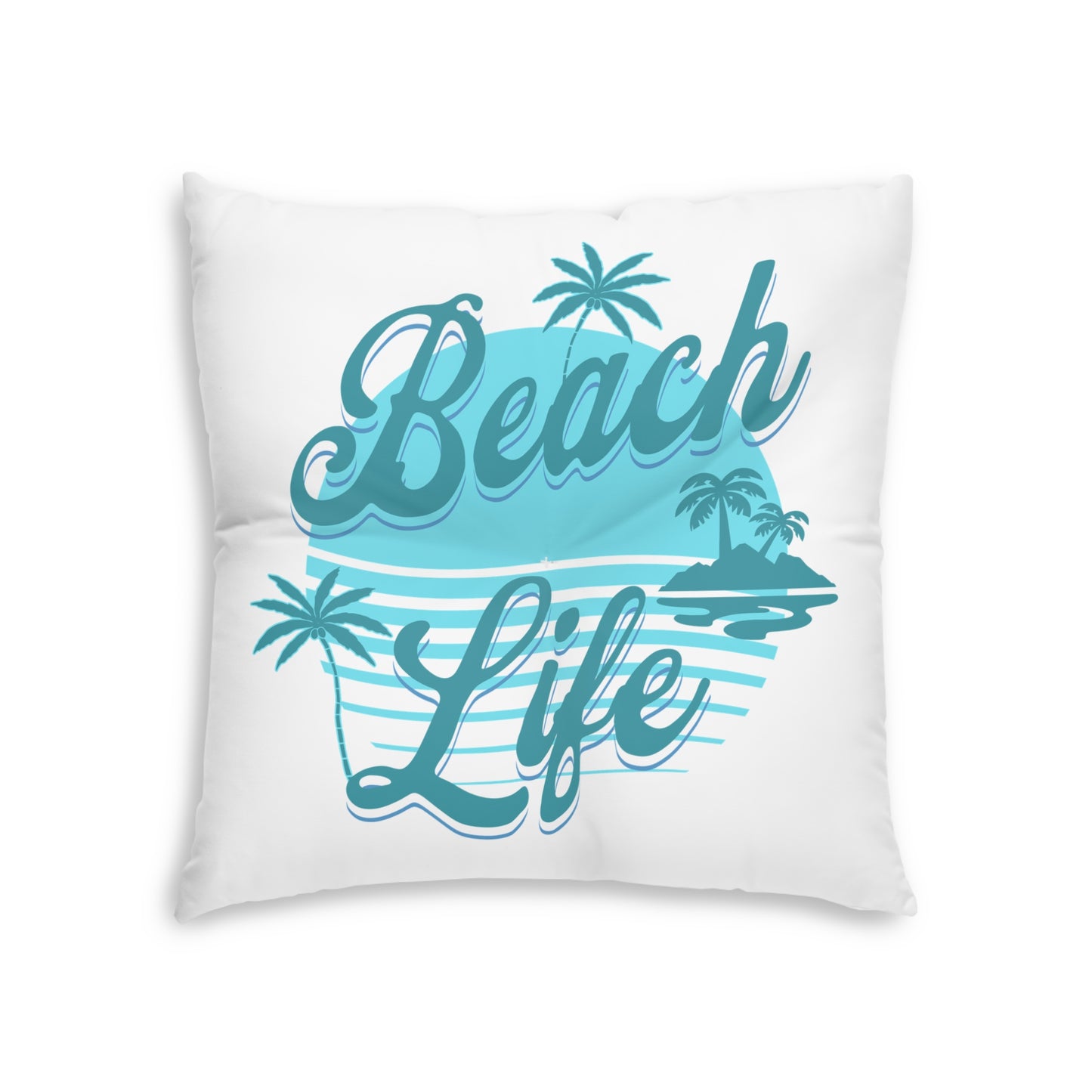 Beach Life Tufted Floor Pillow, Square by Caribbean Rays