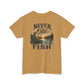 T-Shirt — "Never Too Old to Fish" Fishing Tee (Sunset Lake Design)