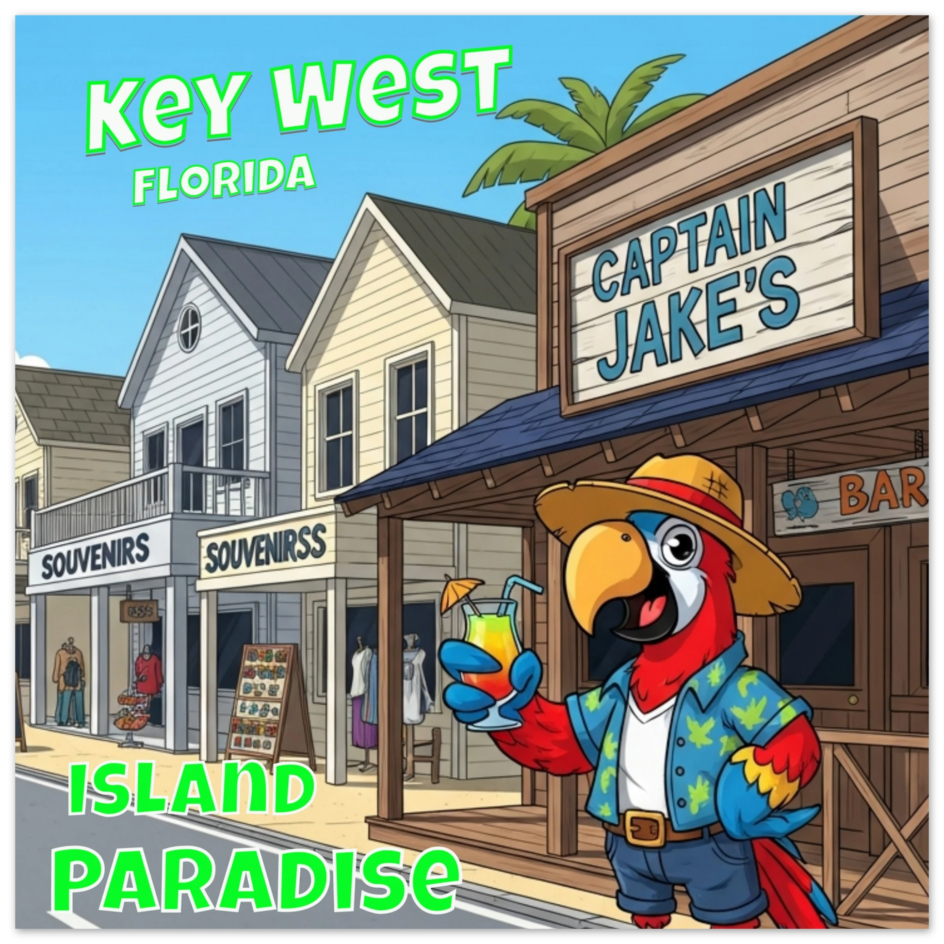  Key West Island Paradise Aluminum Wall Print at Caribbean Rays 