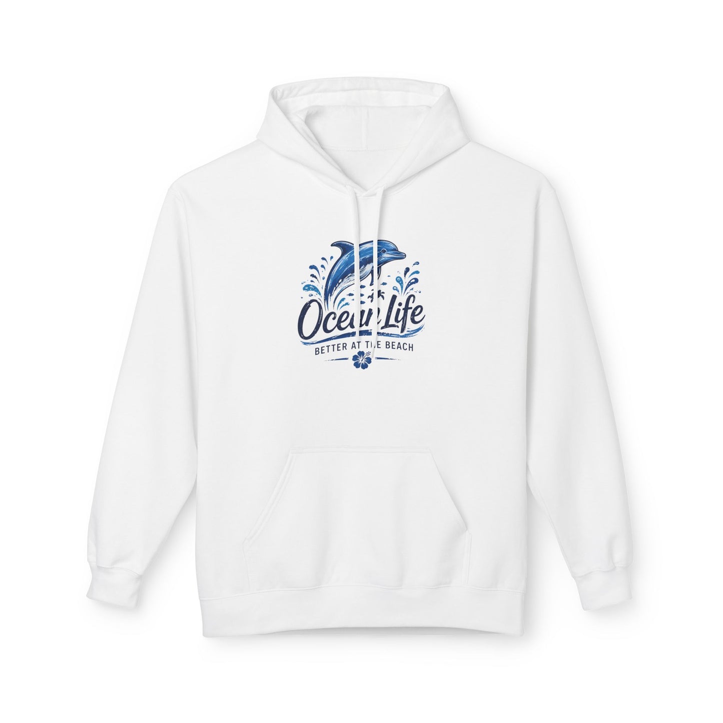Ocean Life Hoodie - Beach Vibes Dolphin Surf Graphic