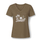 Sunset Palm V-Neck Tee – Women’s Beach Sunset Graphic Shirt