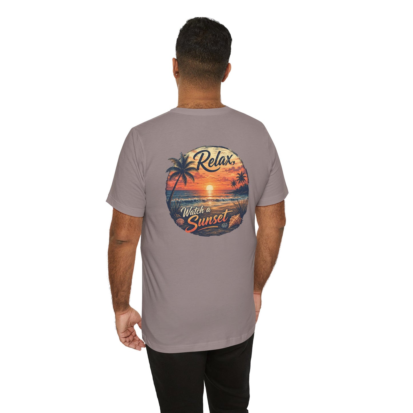 Sunset Beach Tee — "Relax Watch a Sunset" Graphic T-Shirt