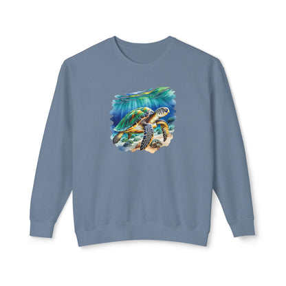 Ocean Turtle Unisex Lightweight Crewneck Sweatshirt  Caribbean Rays