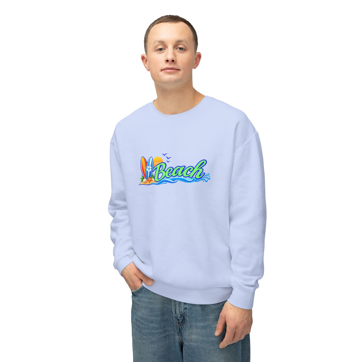 Beach Surf Vibes Crewneck Sweatshirt- Comfort Colors®
