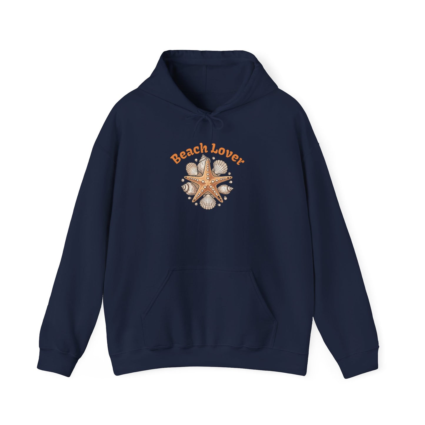 Beach Lover Starfish Hoodie — Coastal Seashell Graphic Sweatshirt