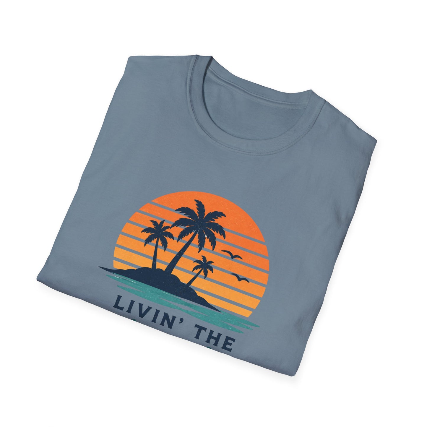 Island Life T-Shirt — "Livin' The Island Life" Retro Palm Sunset Tee