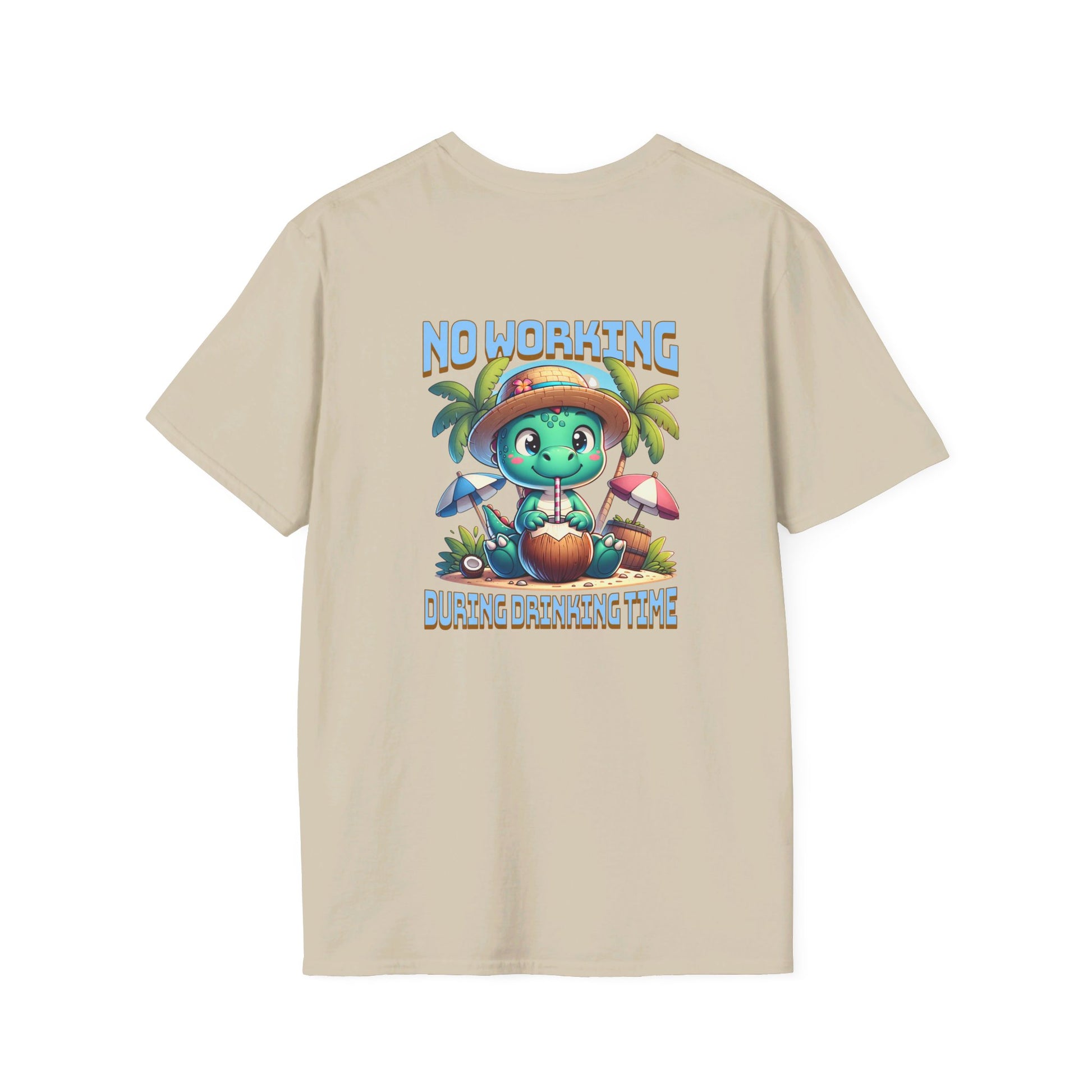 No Working During Drinking Time Unisex Softstyle T-Shirt at Caribbean Rays