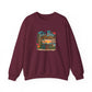 Tiki Bar Crewneck Sweatshirt — Retro Tropical Sunset Design
