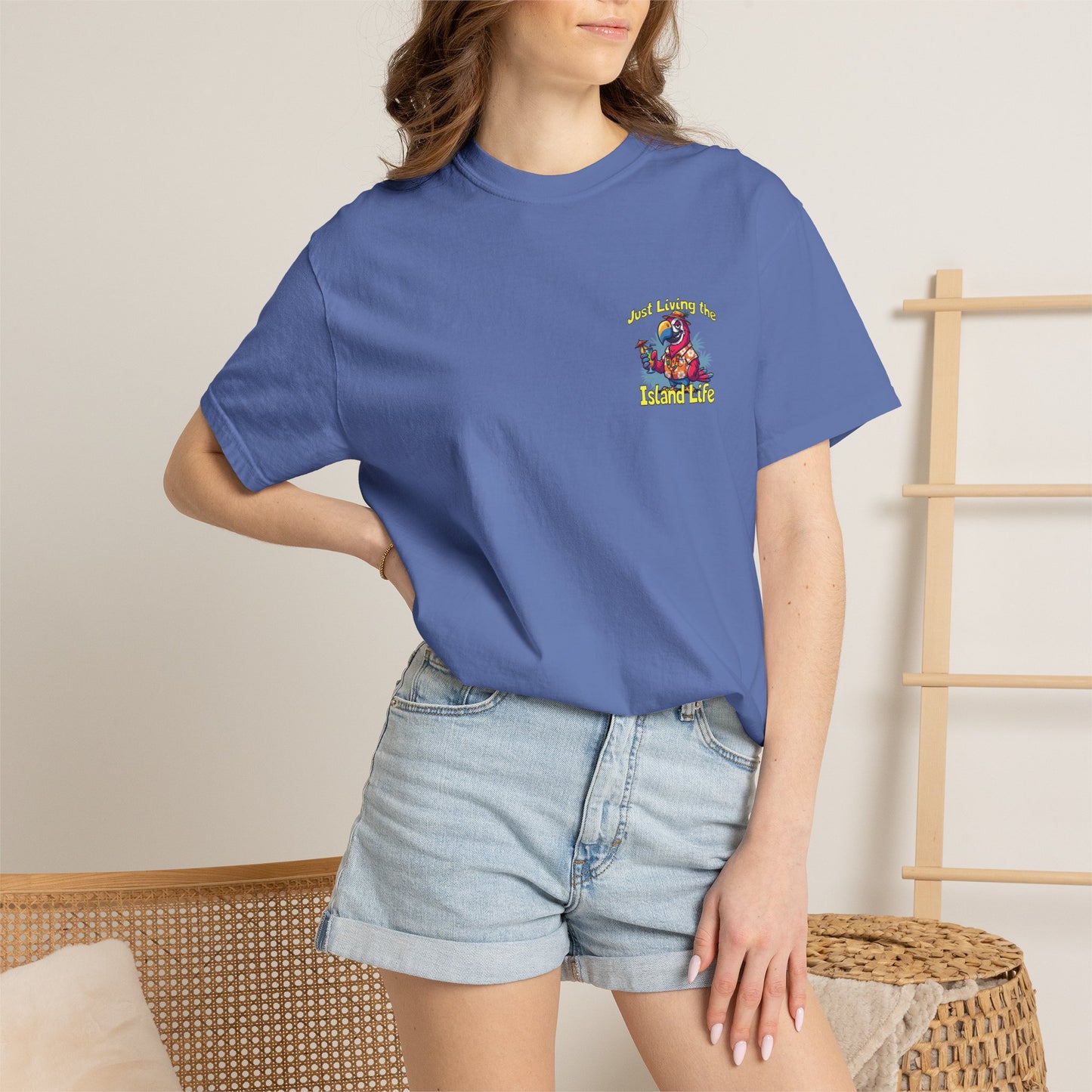 Island Life T-Shirt — Just Living the Island Life Parrot Graphic