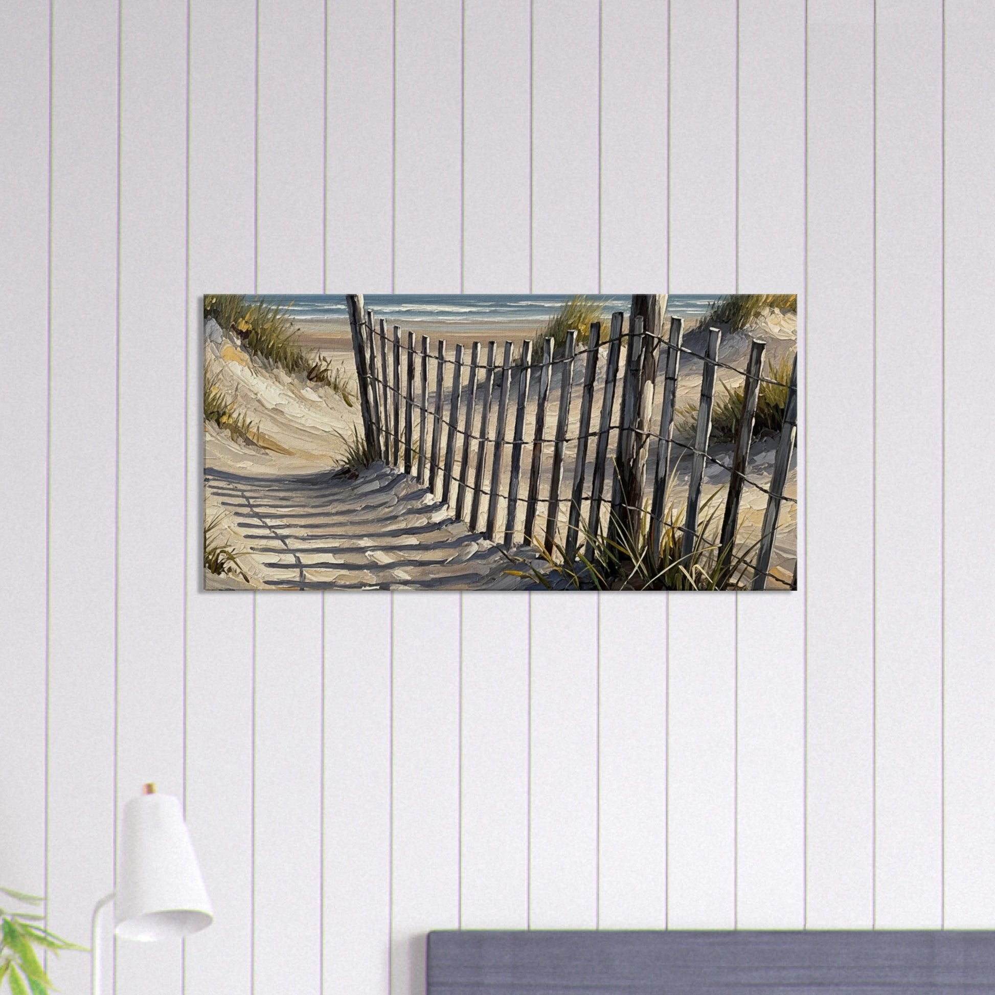 Beach Fence Path Canvas Wall Print on Caribbean Rays 