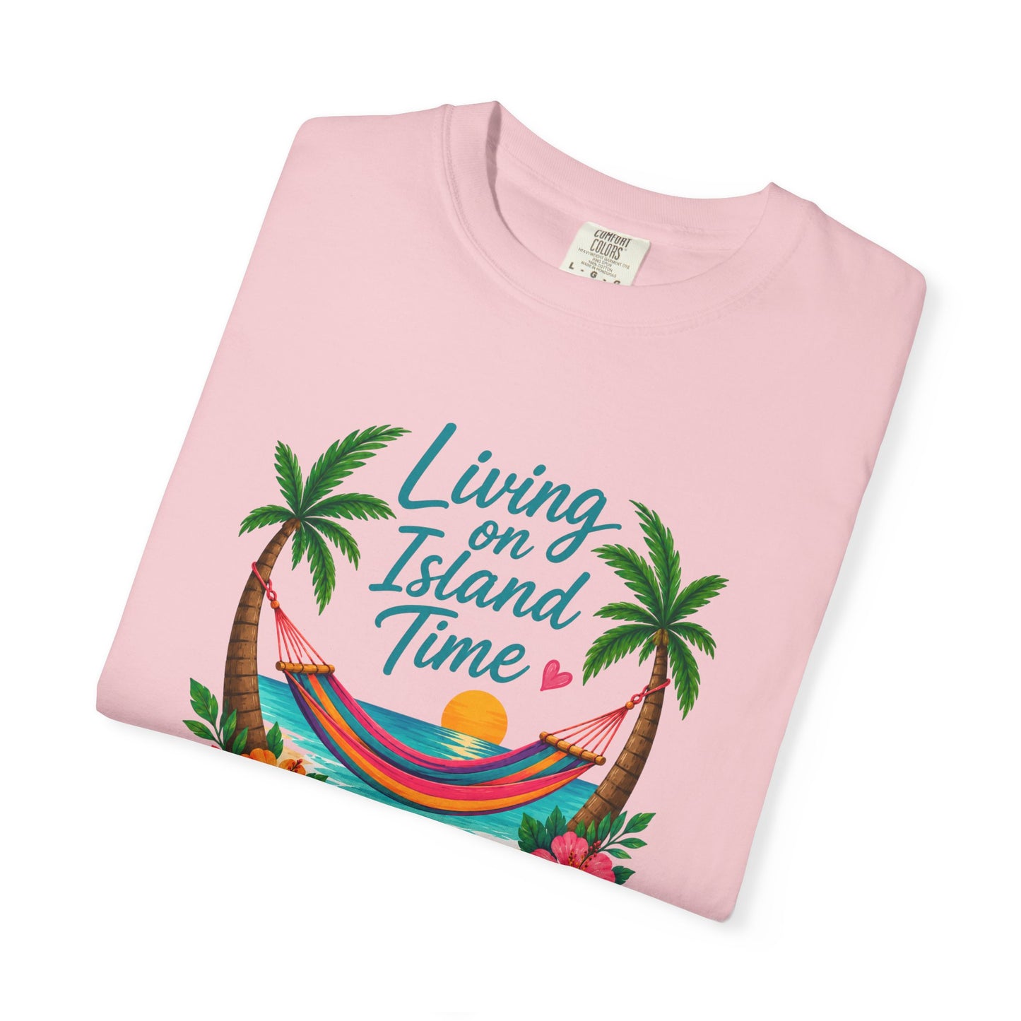 Island Time T-Shirt — "Living on Island Time" Tropical Hammock Tee