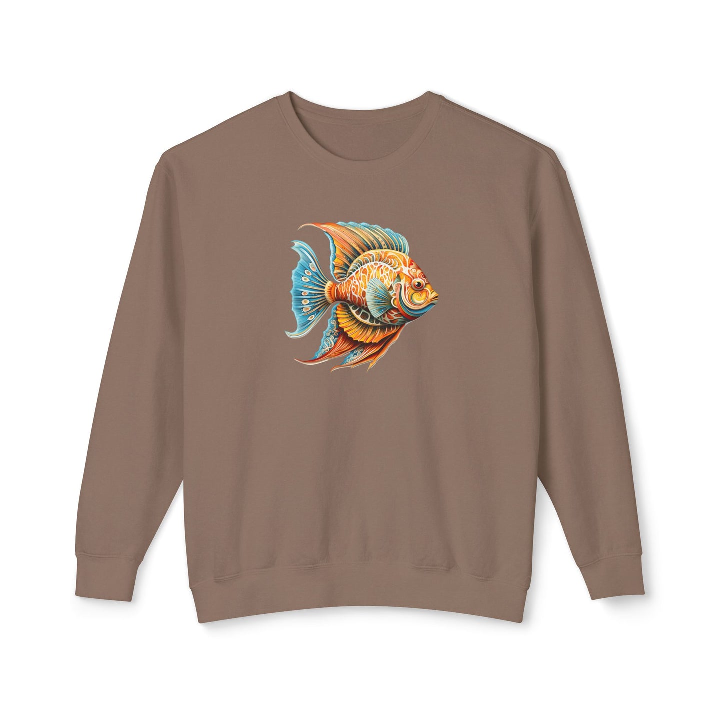 Beach Club Vibrant Fish Art Unisex Lightweight Crewneck Sweatshirt