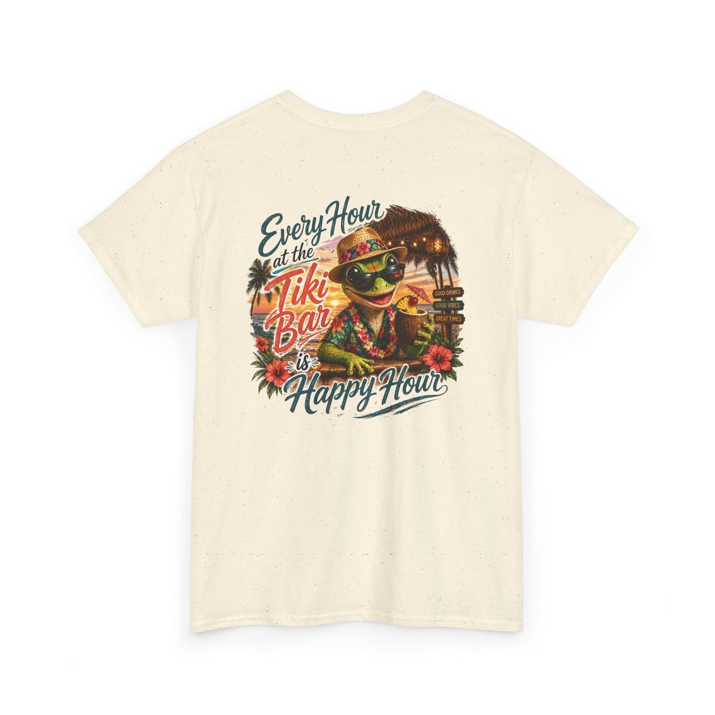 T-Shirt - "Every Hour at the Tiki Bar is Happy Hour" Vintage Tropical Tee