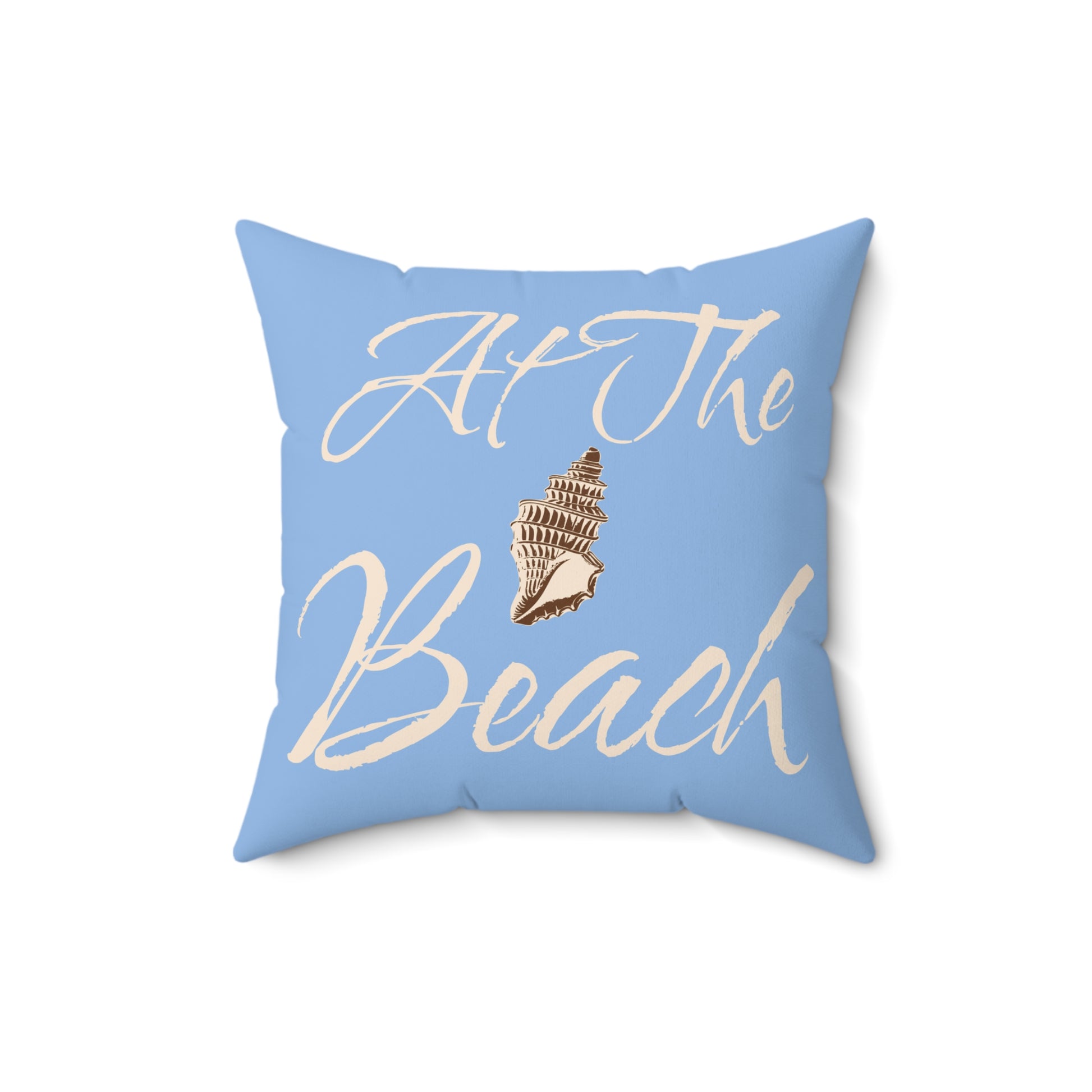 At The Beach Blue Spun Polyester Square Pillow - at Caribbean Rays